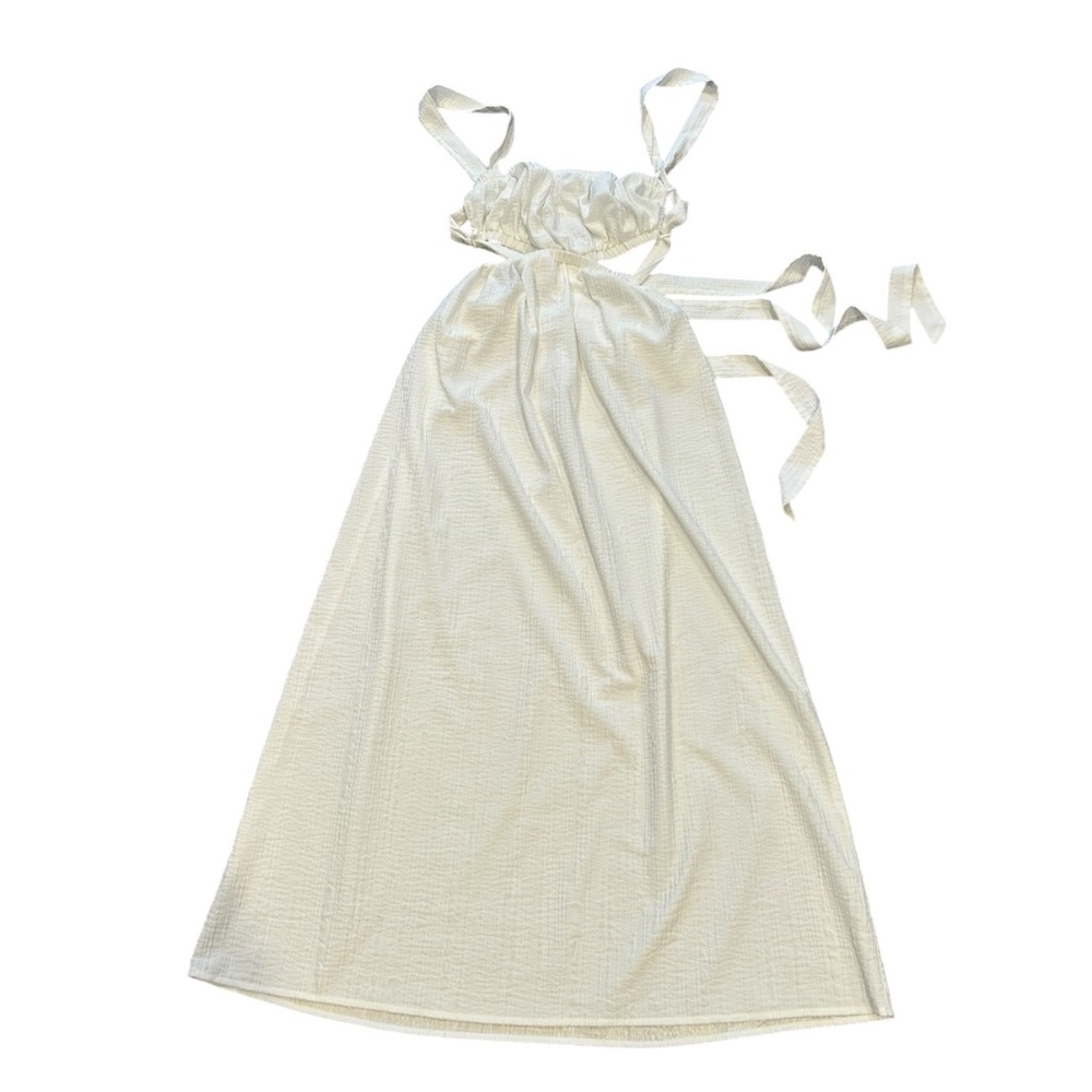 White Maxi Dress with Tie Straps